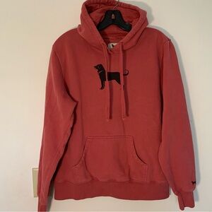 The Black Dog Large Adult Classic Heavyweight Hooded Sweatshirt Raspberry New